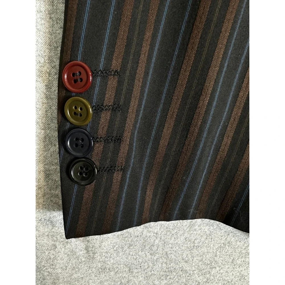 Ben Sherman Blazer XL 44R Brown Blue Multi Pinstripe Fast Frank's Pool Club